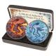 China - 2x10 Yuan Drache (Dragon) Fire & Ice Set 2026 - 2x1 Oz Silber Color