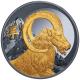 Niue - 1 NZD Lunar Serie: Ziege 2027 - 1 Oz Silber Black Proof Gilded