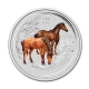 Australien - 1 AUD Lunar II Pferd 2014 - 1 Oz Silber Color