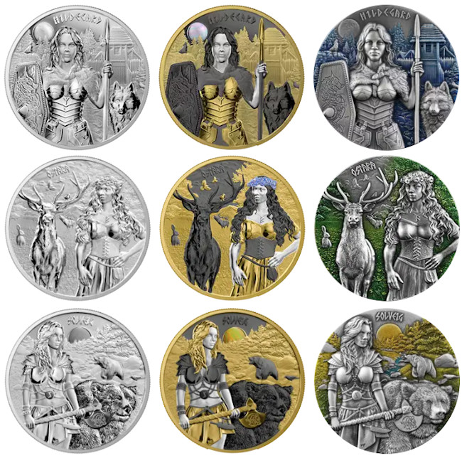 Alle Motive der Valkyries Serie der Germania Mint