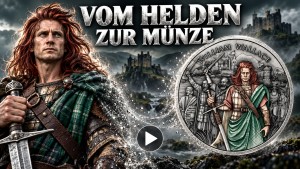 William Wallace – Legendary Warriors: Kolorierte Silbermünze mit Antik-Finish
